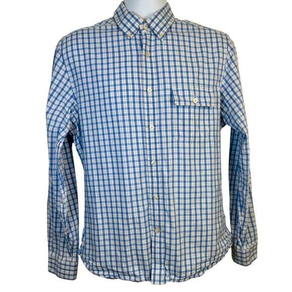 Vineyard Vines Blue & White Gingham Check Long Sleeve Button-Down Shirt Medium - Picture 1 of 6